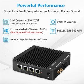 img 2 attached to 🖥️ Vnopn Fanless Mini PC: Intel Celeron N2940 Quad-core, Windows 10/Linux, 8G RAM, 128G SSD, Intel Gigabit Ethernet Firewall Router