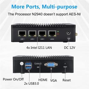 img 3 attached to 🖥️ Vnopn Fanless Mini PC: Intel Celeron N2940 Quad-core, Windows 10/Linux, 8G RAM, 128G SSD, Intel Gigabit Ethernet Firewall Router