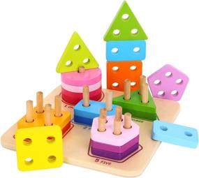 img 4 attached to TOOKYLAND Stacking Educational Recognition Geometric