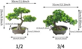 img 1 attached to 🌳 Artificial Bonsai Pine Tree – Faux Plastic Potted Plant for Home Decoration and Desktop Display – House Plants Bonsai Plant