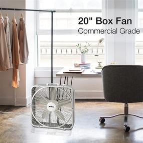 img 2 attached to 🌬️ Air King 9723 Box Fan: Powerful 20-Inch 3-Speed Cooling Solution in White