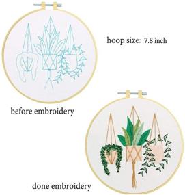 img 1 attached to 🧵 Beginner Cross Stitch Kit with Pattern - Nuberlic 3 Pack Embroidery Kit for Adults & Kids with Stamped Needlepoint, Fabric Hoops, Threads - Ideal for Stitch Craft Projects