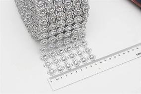 img 1 attached to 🌻 JYNHOOR Silver Diamond Sunflower Mesh Wrap Ribbon - 4" x 10 Yards (30 ft) - Hot Sale!