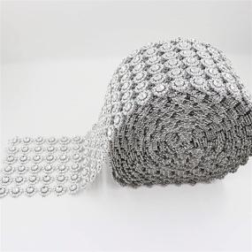 img 2 attached to 🌻 JYNHOOR Silver Diamond Sunflower Mesh Wrap Ribbon - 4" x 10 Yards (30 ft) - Hot Sale!