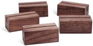 20 pack rustic walnut wood place card holder stands - uniqooo - escort card display, table number sign, photo stand - ideal for wedding dinner party, retail shop, cafe, home - events decoration logo