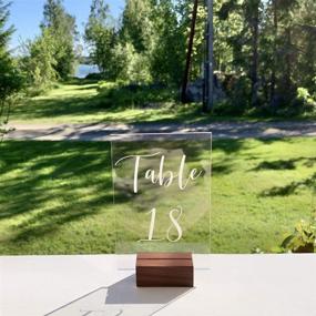 img 3 attached to 20 Pack Rustic Walnut Wood Place Card Holder Stands - UNIQOOO - Escort Card Display, Table Number Sign, Photo Stand - Ideal for Wedding Dinner Party, Retail Shop, Cafe, Home - Events Decoration