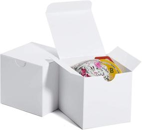 img 4 attached to 🎁 MESHA 100 Pack - 3x3x3 Cardboard Gift Boxes with Lids for Bridesmaid, Groomsmen, Cupcakes, Crafting, Party/Wedding Favors, Bridal/Baby Showers - White Gift Boxes