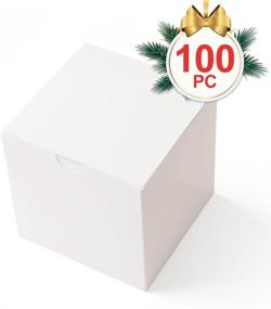 img 3 attached to 🎁 MESHA 100 Pack - 3x3x3 Cardboard Gift Boxes with Lids for Bridesmaid, Groomsmen, Cupcakes, Crafting, Party/Wedding Favors, Bridal/Baby Showers - White Gift Boxes