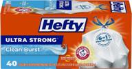 🗑️ heavy-duty ultra strong tall kitchen trash bags, clean burst scented, 13 gallon, pack of 40 логотип