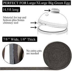 img 3 attached to 🔥 KAMaster High Temperature Grill Gasket Replacement for Large/XLarge Big Green Egg BBQ Smoker - Pre-Shrunk Accessories with Self-Adhesive Felt Strip 14ft Long, 7/8" Wide, 1/8" Thick