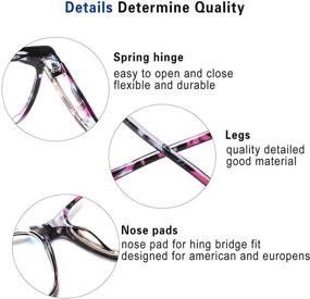 img 2 attached to 👓 SIGVAN Women's Blue Light Blocking Reading Glasses with Spring Hinge - Fashionable Pattern Print Eyeglasses