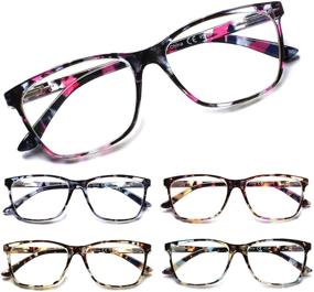 img 4 attached to 👓 SIGVAN Women's Blue Light Blocking Reading Glasses with Spring Hinge - Fashionable Pattern Print Eyeglasses