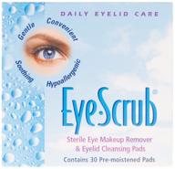 👁️ eye scrub sterile eye makeup remover & eyelid cleansing pads: pack of 3, 30 ea - effective eye care solution logo