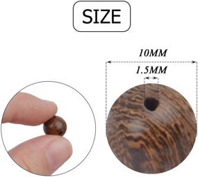 img 3 attached to Natural Macrame Beads: 10mm Round Wooden Spacer Beads – Set 🌿 of 200 African Wood Craft Beads for Jewelry Making, Bracelets, and Necklaces