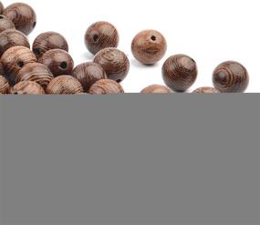 img 2 attached to Natural Macrame Beads: 10mm Round Wooden Spacer Beads – Set 🌿 of 200 African Wood Craft Beads for Jewelry Making, Bracelets, and Necklaces