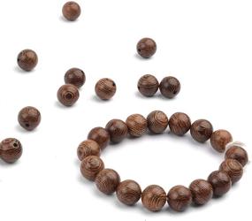 img 1 attached to Natural Macrame Beads: 10mm Round Wooden Spacer Beads – Set 🌿 of 200 African Wood Craft Beads for Jewelry Making, Bracelets, and Necklaces