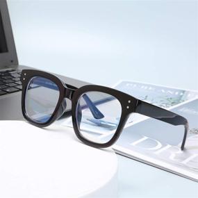 img 3 attached to 🕶️ Stylish Madison Avenue Blue Light Blocking Glasses: Fashionable Oversized Eyewear for Women, with Anti-Eyestrain& UV Protection - Computer Eyeglasses (in Black)