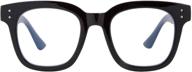 🕶️ stylish madison avenue blue light blocking glasses: fashionable oversized eyewear for women, with anti-eyestrain& uv protection - computer eyeglasses (in black) logo