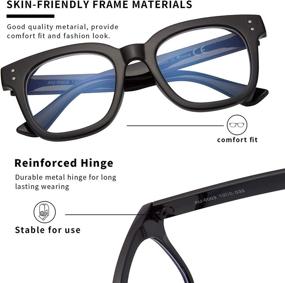 img 1 attached to 🕶️ Stylish Madison Avenue Blue Light Blocking Glasses: Fashionable Oversized Eyewear for Women, with Anti-Eyestrain& UV Protection - Computer Eyeglasses (in Black)