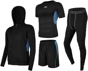 img 4 attached to Workout Compression Pants Sleeve Jacket