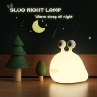 🌙 muid original authentic silicone slug night light for breastfeeding, cute animal bedside lamp for baby kids teens, soft nursery squishy lamp with touch sensor for bedroom logo