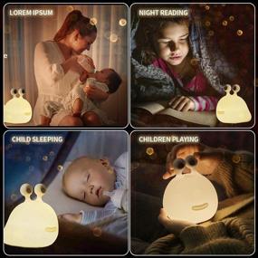 img 2 attached to 🌙 MUID Original Authentic Silicone Slug Night Light for Breastfeeding, Cute Animal Bedside Lamp for Baby Kids Teens, Soft Nursery Squishy Lamp with Touch Sensor for Bedroom