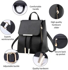 img 1 attached to 🎒 Stylish Pahajim Fashion Leather Backpack Schoolbag for women - Handbags, Wallets, and Satchels