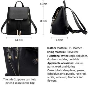 img 3 attached to 🎒 Stylish Pahajim Fashion Leather Backpack Schoolbag for women - Handbags, Wallets, and Satchels