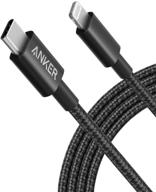 🔌 anker new nylon usb-c to lightning charging cord | 6ft mfi certified | iphone 13 pro max & more | supports power delivery | black logo
