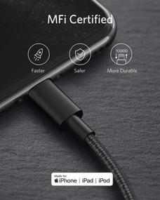 img 1 attached to 🔌 Anker New Nylon USB-C to Lightning Charging Cord | 6ft MFi Certified | iPhone 13 Pro Max & More | Supports Power Delivery | Black