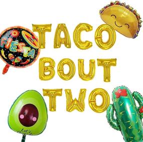 img 4 attached to 🎈 Набор из 5 шт. воздушных шаров LaVenty Taco Bout Two | Набор для украшения Taco Twosday | Декорации для празднования Cinco de Mayo с воздушными шарами Taco Twosday