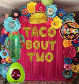 img 2 attached to 🎈 Набор из 5 шт. воздушных шаров LaVenty Taco Bout Two | Набор для украшения Taco Twosday | Декорации для празднования Cinco de Mayo с воздушными шарами Taco Twosday