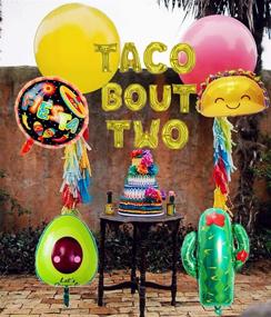 img 3 attached to 🎈 Набор из 5 шт. воздушных шаров LaVenty Taco Bout Two | Набор для украшения Taco Twosday | Декорации для празднования Cinco de Mayo с воздушными шарами Taco Twosday