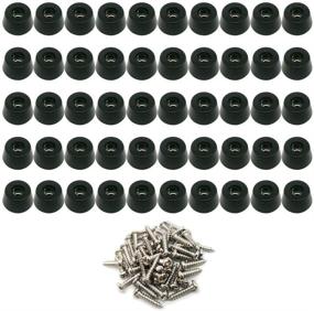 img 4 attached to Alamic Round Rubber Feet: Non-Slip Bumper + Stainless Steel Screws - 50 Pack