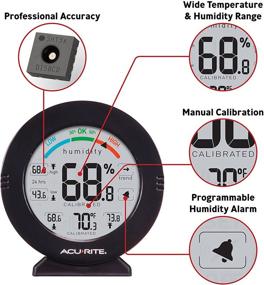 img 2 attached to Enhanced Accuracy Alarm-Enabled AcuRite 01080M Temperature and Humidity Gauge in Black