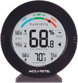 img 3 attached to Enhanced Accuracy Alarm-Enabled AcuRite 01080M Temperature and Humidity Gauge in Black