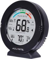 enhanced accuracy alarm-enabled acurite 01080m temperature and humidity gauge in black логотип