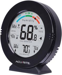 img 4 attached to Enhanced Accuracy Alarm-Enabled AcuRite 01080M Temperature and Humidity Gauge in Black