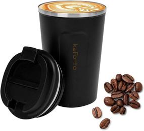 img 4 attached to ☕️ Leakproof Insulated Coffee To Go Travel Mug - 510ml/17oz, Black