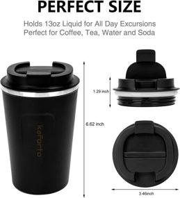 img 3 attached to ☕️ Leakproof Insulated Coffee To Go Travel Mug - 510ml/17oz, Black