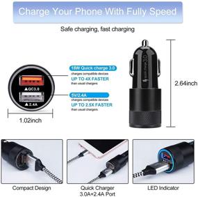 img 1 attached to High-Speed 18W USB C Car Charger - Fast Charging for Samsung Galaxy S21 Plus S20 FE/Ultra, Note 21/20/10, A52 A51 A72 A71, Moto, LG - Includes Charger Block, Car Adapter, 6ft Type C Cable