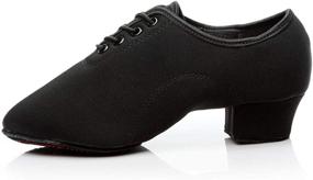 img 4 attached to HROYL Leather Ballroom Dance Shoes for Little Boys, Big Kids, and Men - Lace-up Latin Tango Salsa Performence Shoes Z-238