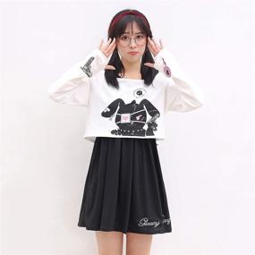 img 3 attached to Cute Bunny Print Dress Set: Stylish Two Piece Casual Cotton Dresses for Teens in Spring & Autumn