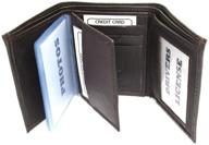 👜 chic and functional chocolate brown leather wallet trifold: a must-have accessory for style and convenience logo