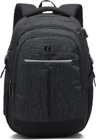 img 4 attached to 🎒 SCARLETON Multi Pocket Travel Bag: Water Resistant Laptop Backpack with Headphone & USB Port - H204301