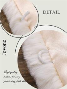 img 2 attached to 👰 Jovono Women's Ivory Faux Fur Shawl Wrap - Elegant Bridal Fur Scarf and Shawl for Weddings