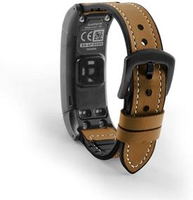 img 4 attached to 📱 C2D JOY Mixed Leather and Silicone Strap for Garmin vivosmart HR/HR+ Plus: Replacement Activity Tracker Band