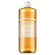 🍊 organic citrus pure-castile liquid soap by dr. bronner’s - 32 ounce, with 18-in-1 uses for face, body, hair, laundry, pets and dishes. concentrated, vegan, non-gmo. logo