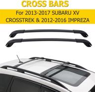 🚗 auxmart roof rack cross bars for subaru crosstrek and impreza: 2012-2017 black aluminum cargo carrier bars and replacement luggage rack logo