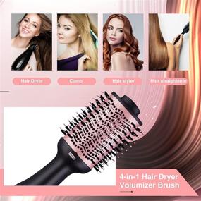 img 3 attached to 💁 Curl, Straighten, and Dry with Ease: Cozyage 4-in-1 Hair Dryer Brush with ALCI Safety Plug, Negative Ionic Technology, and Hot Air Brush - Perfect for All Hair Types in Pink